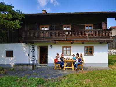 Terasse vor der Ferienwohnung